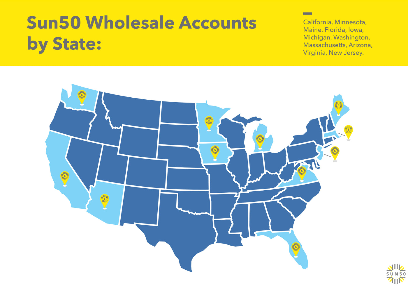 Sun50 Wholesale Accounts by location - Sun50 Sells Wholesale 