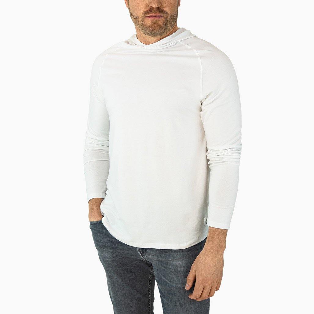 Voofly UPF50+ Sun Shirts for Men Long Sleeve UV SPF Protection Rash Guard  Quick Dry Hoodie Shirts White XL