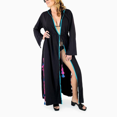 Onyx Maxi Swimsuit Cover-Up UPF 50+ - Front - Sun50