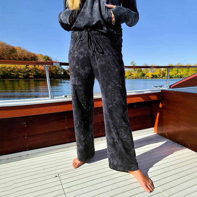 Black Sun Protective Tie-dye Lounge Pants UPF 50+ - Sun50